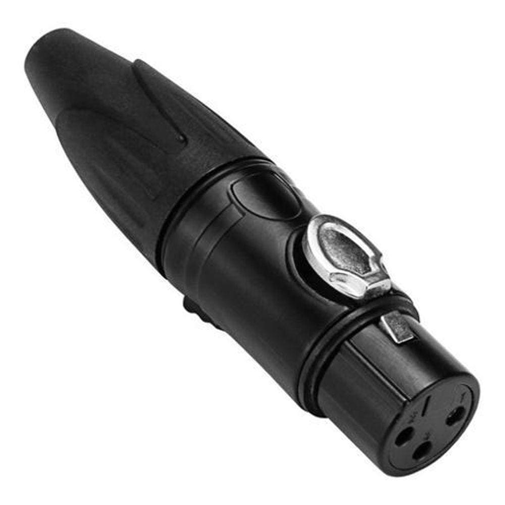 Conector Xlr Canon Femea 3 Pinos Preto Xlr502 Devox