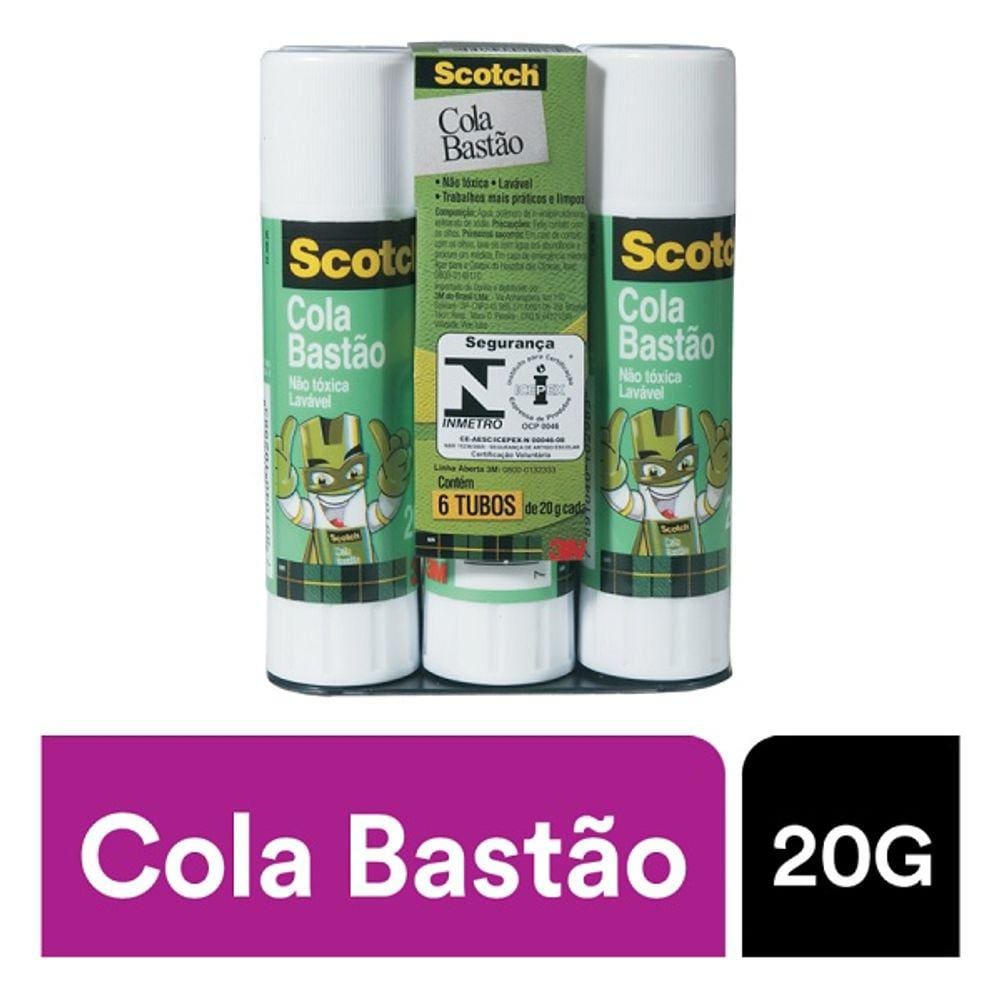 Kit com 6 Cola Bastao SCOTCH 20G - 3M