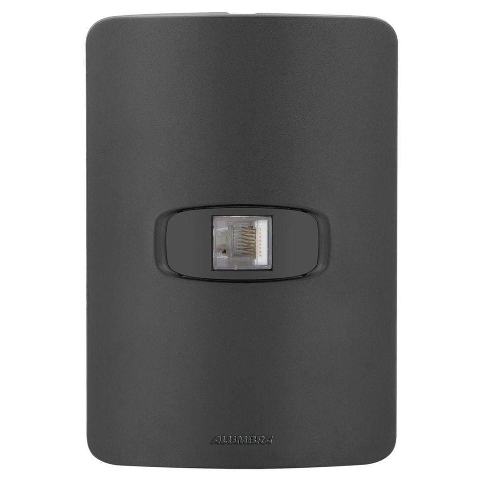 Conjunto 1 Tomada Rede Rj45 - Alumbra Gracia Black Maxx