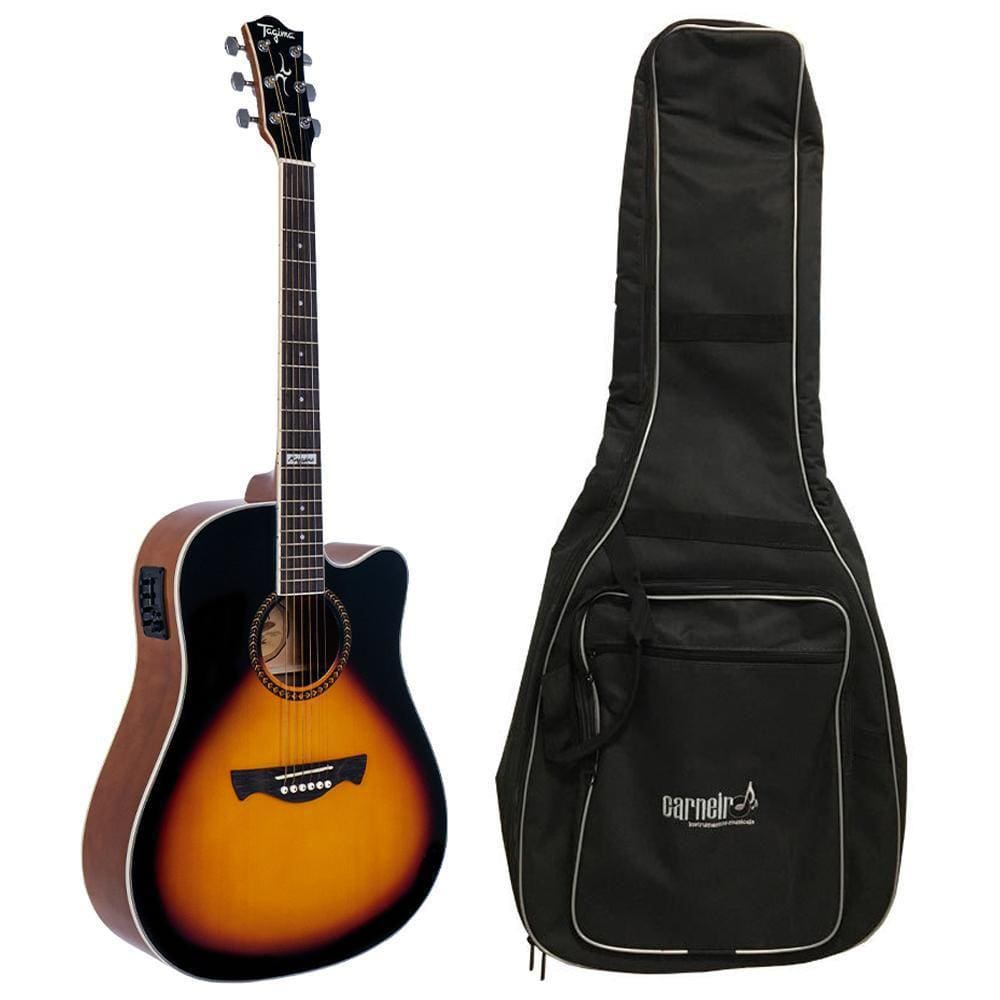 Violão Tagima Kansas Folk Sunburst Brilhante Elétrico + Capa