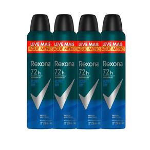 Kit Desodorante Antitranspirante Aerosol Rexona Active Dry 72 horas 250ml - 4 Unidades