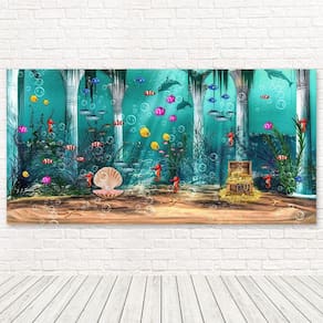 Painel Retangular 3D Sublimado Fundo Do Mar 2,0X1,5 Frt-4993