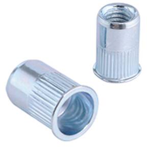 Porca Rebite Aba Plana Fina M6 C/ Recartilhado Zinco - 50Un