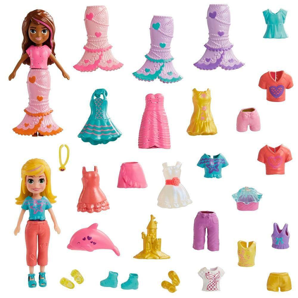 Polly Pocket GGJ48 Estilos Mattel Mini Boneca Pequena Troca Roupa