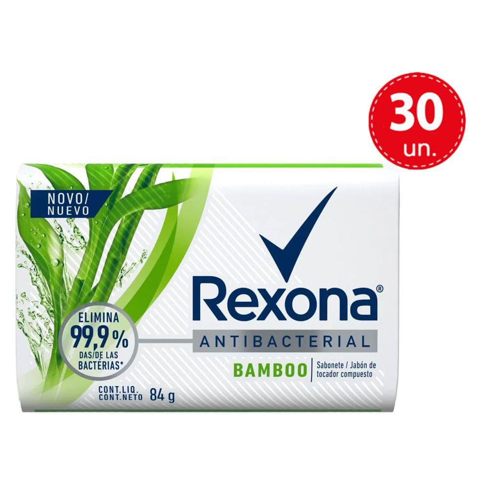 Kit 30 Sabonetes Em Barra Rexona Bamboo Fresh 84g