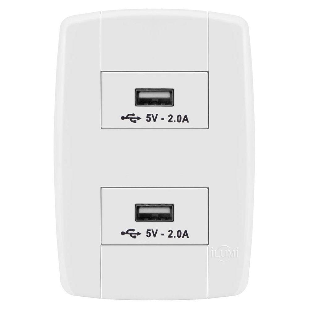 Conjunto 2 Tomada Usb - Ilumi Lev - 87022
