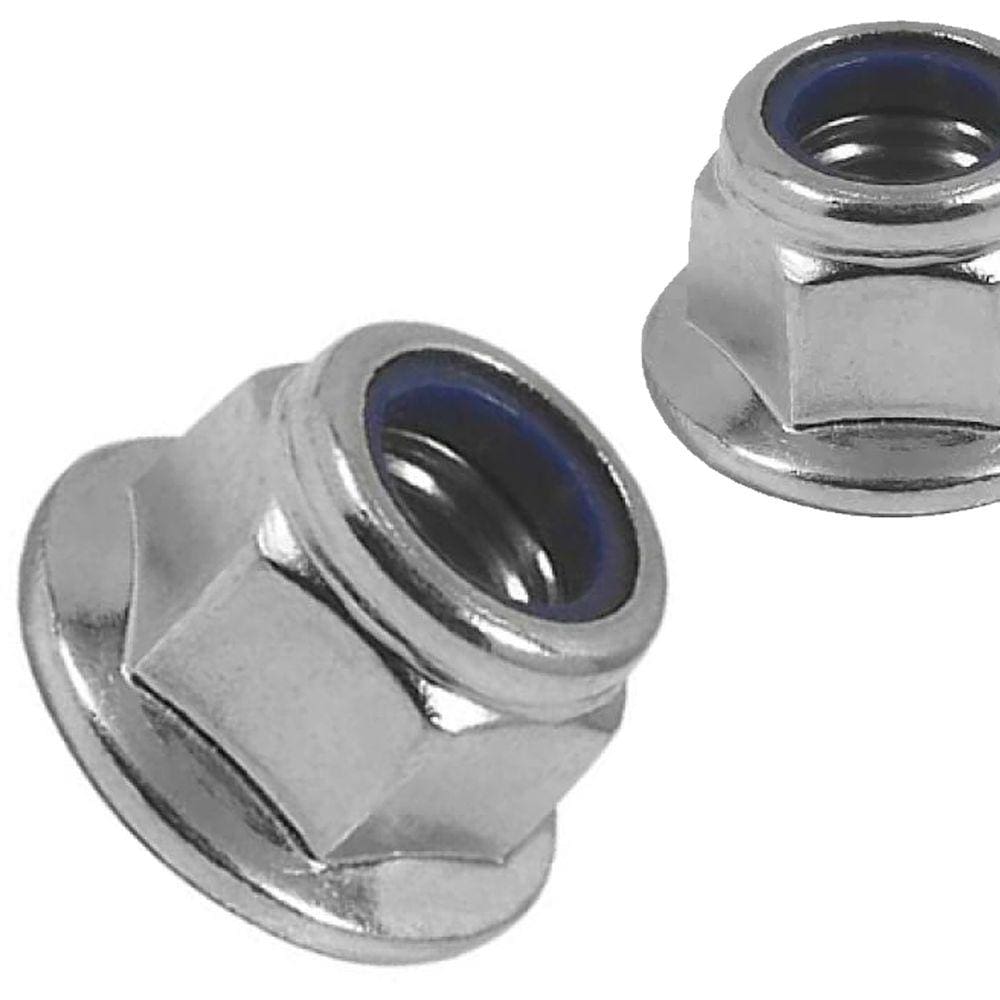 Porca Sextavada Flangeada Nylon M10 Travante Zinco - 50Un