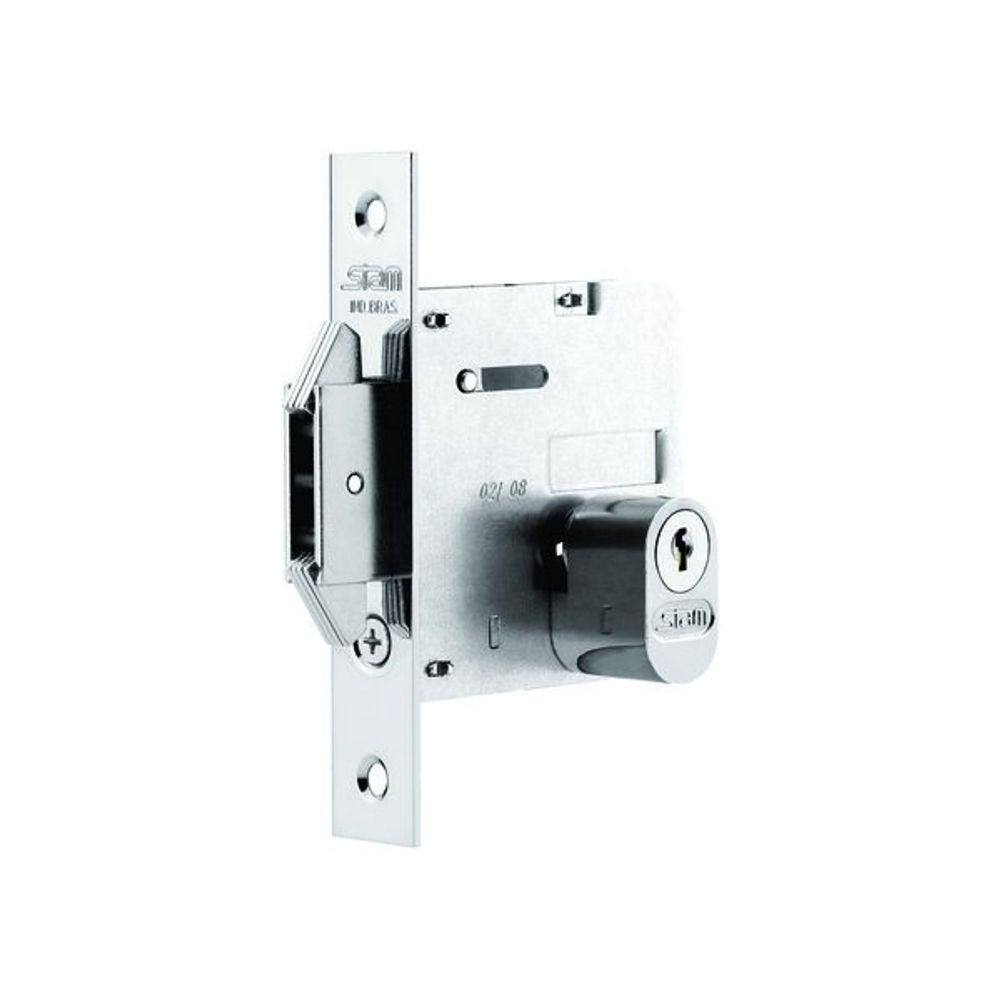 Fechadura Porta Correr Roseta Inox Escovado 1006 Stam