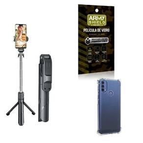 Kit Tripé De Selfie + Capinha Motorola E40 + Película 3D