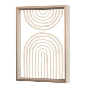 Quadro Decorativo Abstrato Boho Bege Sala Grande Moderno