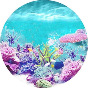 Painel Redondo 3D Sublimado Fundo Do Mar Frd-324