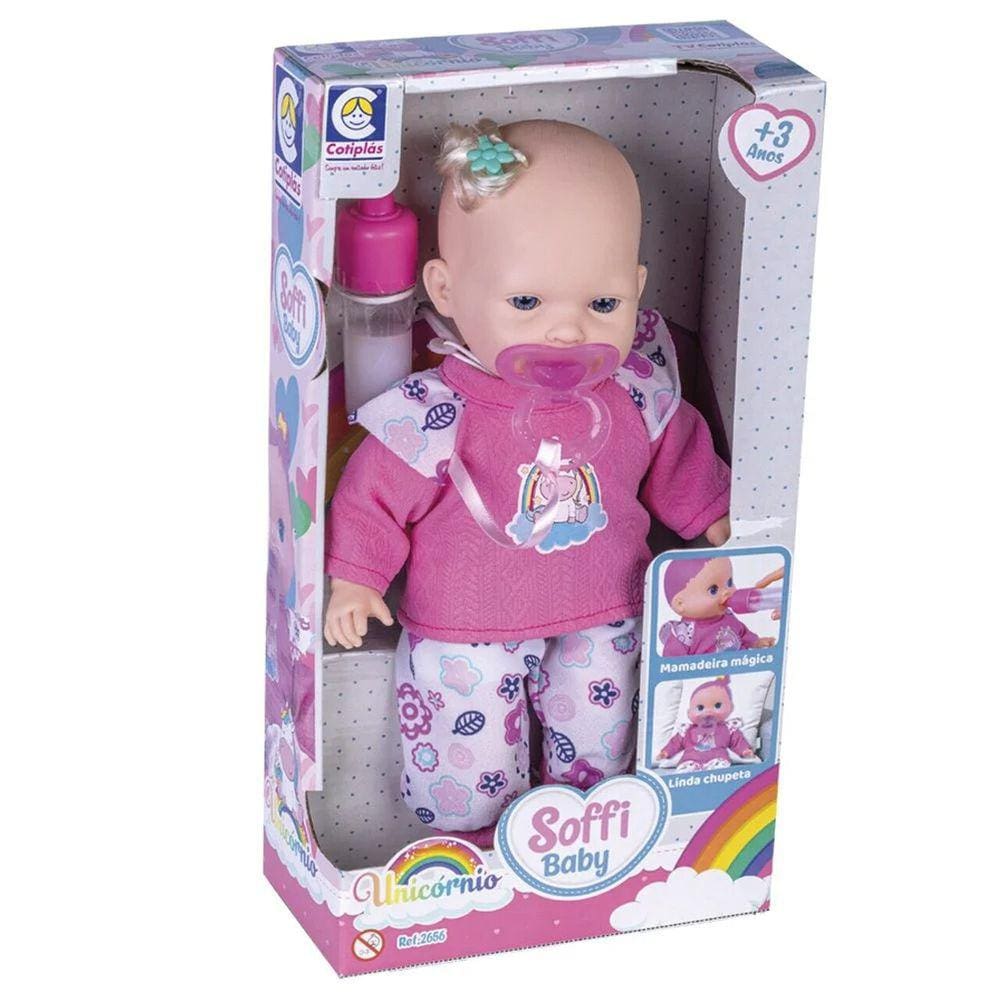 Boneca Soffi Baby Unicórnio Com Acessórios Cotiplas - 2656
