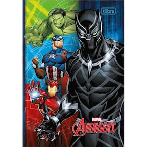 Caderno Brochura Costurado Universitário Pequeno 1/4 Avengers 48 Folhas - Tilibra