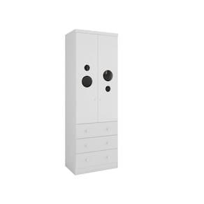 Guarda Roupa Bebê Moveis Peroba Bolinha 02 portas 03 gav MDF
