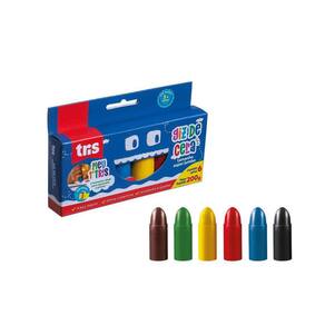 Giz De Cera Escolar 6 Cores Formato Super Jumbo Tris