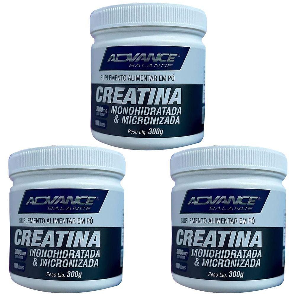 Kit 3 Creatina Advance Monohidratada e Micronizada 99% Pureza 300g