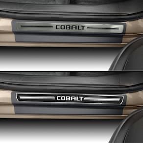 Jogo Soleira Premium Elegance Chevrolet Cobalt 2011 à 2019 - ( Vinil + Resinada 4 Peças )