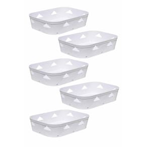 kit 5 Organizador Multiuso Branco Gaveta Armário Escritório