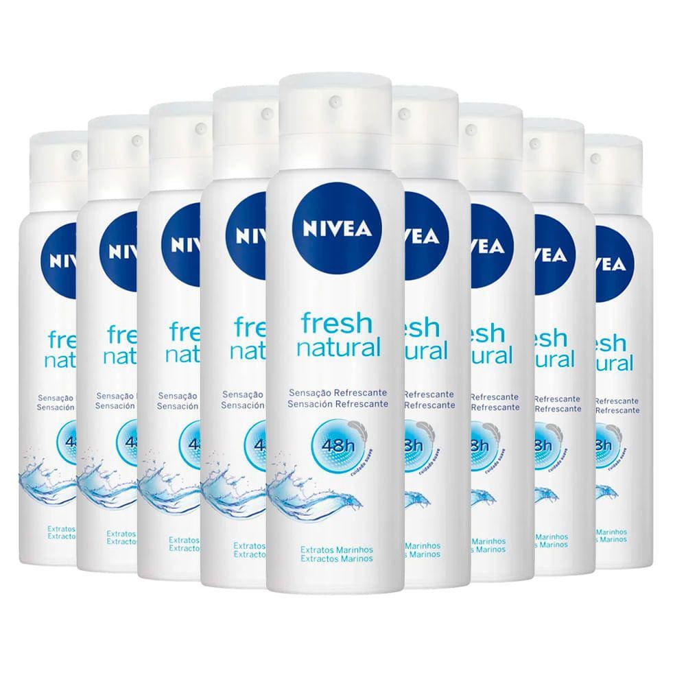Kit Desodorante Aerosol Nivea Fresh Natural 150ml - 9 unidades