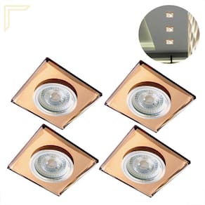 4 Spot Embutir Cristal Espelhado Rose Quadrado Mr16 Lup64