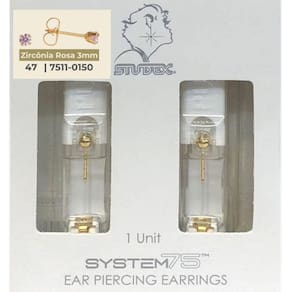Brinco Studex System 75 Adulto Zircônia Rosa 3Mm - 47