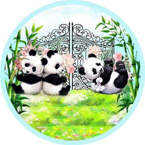 Painel Redondo 3D Sublimado Panda Frd-2740