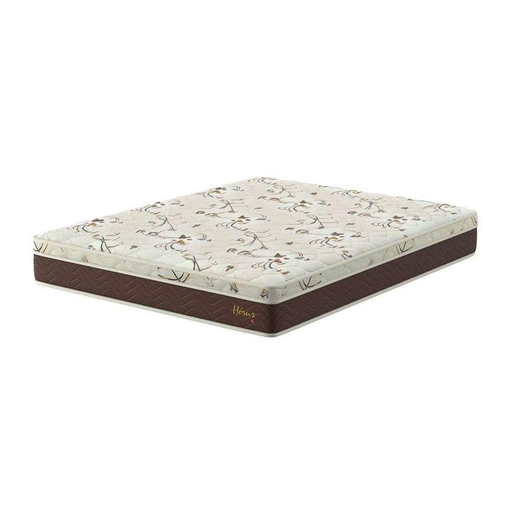 colchão king hórus molas ensacadas (26x193x203) bege e marrom