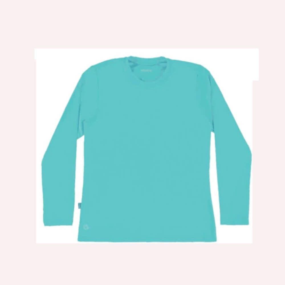 Camiseta Feminina Proteção Térmica UV Theo 50+ Azul Tiffany P