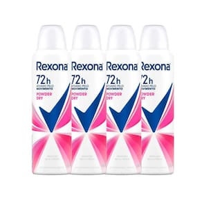 Kit Desodorante Aerosol Rexona Powder Dry 150ml - 4 Unidades