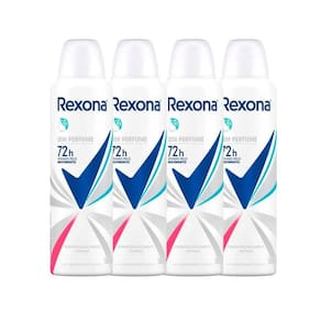 Kit Desodorante Aerosol Rexona Sem Perfume 150ml - 4 Unidades