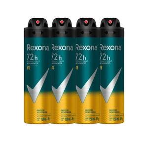 Kit Desodorante Aerosol Rexona V8 Amarelo 150ml - 4 Unidades