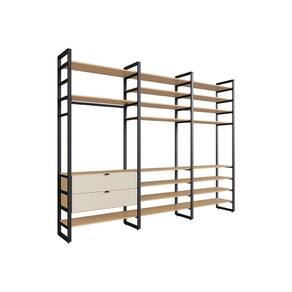 guarda-roupa closet modulado industrial philly 2 gv cedro e off white 294 cm