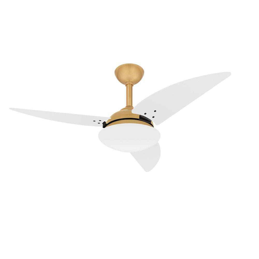 Ventilador Teto Potente Sala Class Dourado 3 Pás Ventax 110V