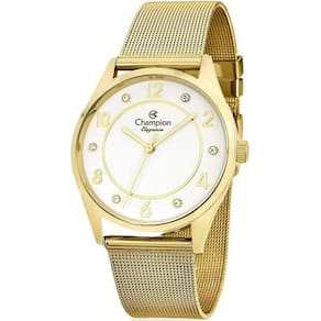 Relógio Champion Feminino Elegance Mash + Folheados Cn25690D