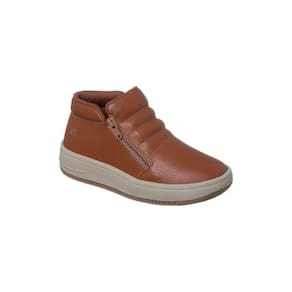 Tênis Cano Alto Infantil Ortopé Bliss Teen Boot Zíper Lateral Caramelo