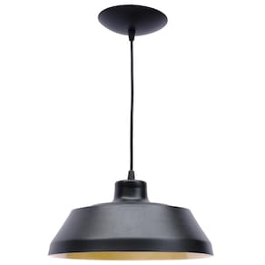 Pendente Prato Poptem Bedd Aluminio Preto E Dourado