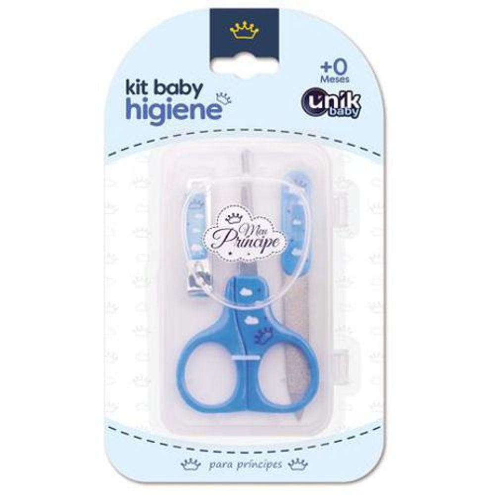 Kit Higiene Tesoura Lixa E Cortador De Unhas Príncipe Azul