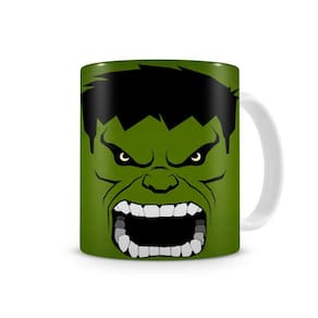 Caneca Hulk Clássica de porcelana na caixa de madeira