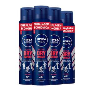 Kit Desodorante Aerosol Nivea Dry Impact For Men 200ml - 4 unidades