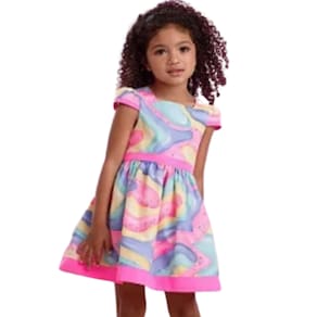 Vestido Meninas Infantil Funny Calda Rosa Mon Sucré 20124