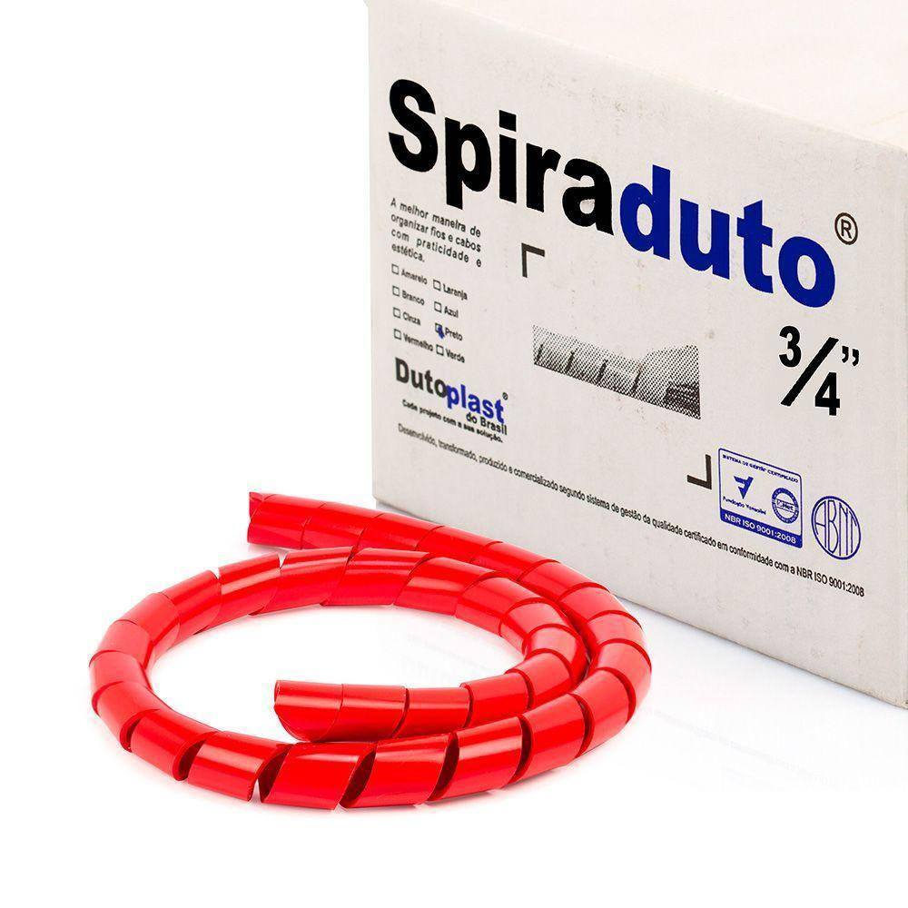 Organizador Fios E Cabos Spiraduto 3/4 Vermelho - 20 Metros