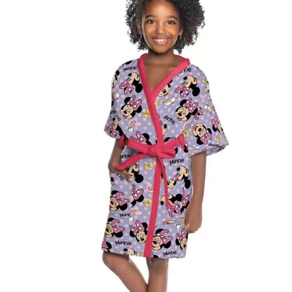 Roupão Aveludado Infantil Minnie 3 Lepper