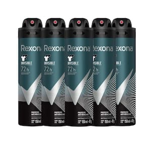 Kit Desodorante Aerosol Rexona Invisible Men 150ml - 5 Unidades
