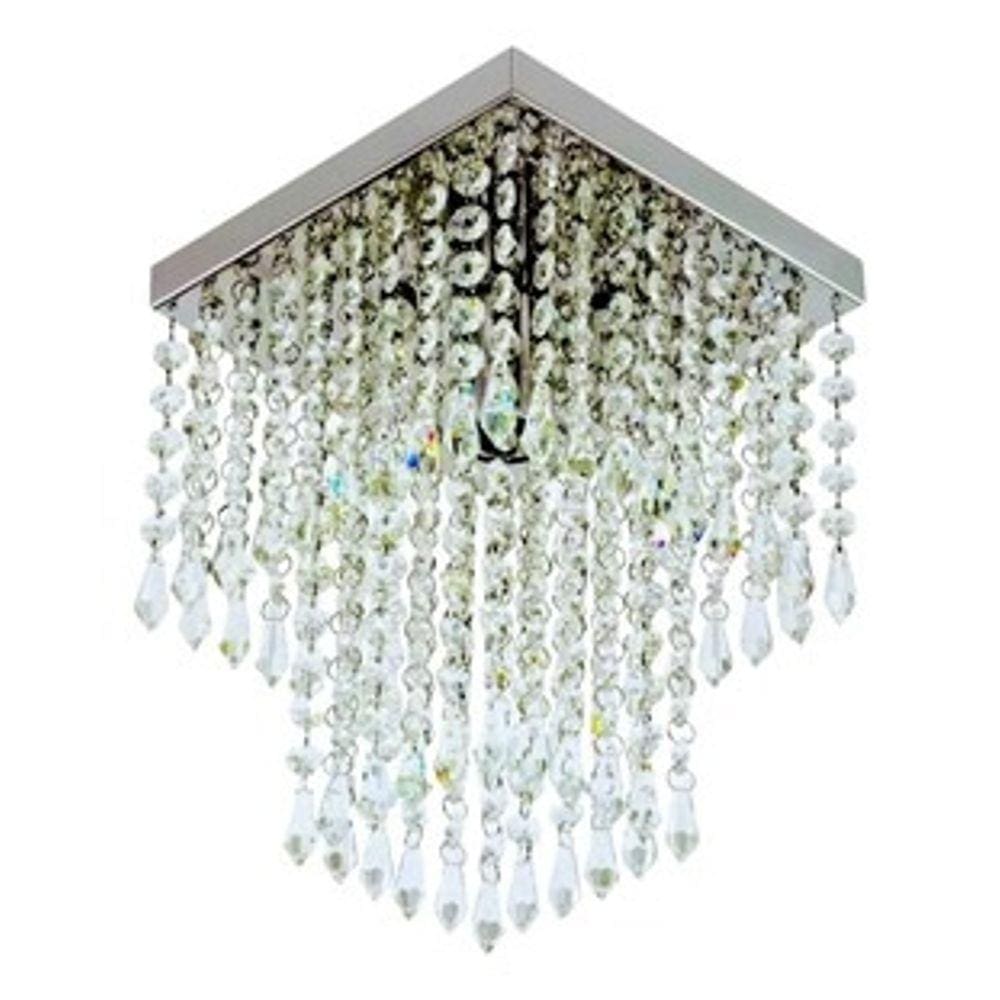 Lustre Salas Cristais Acrílico Base Inox
