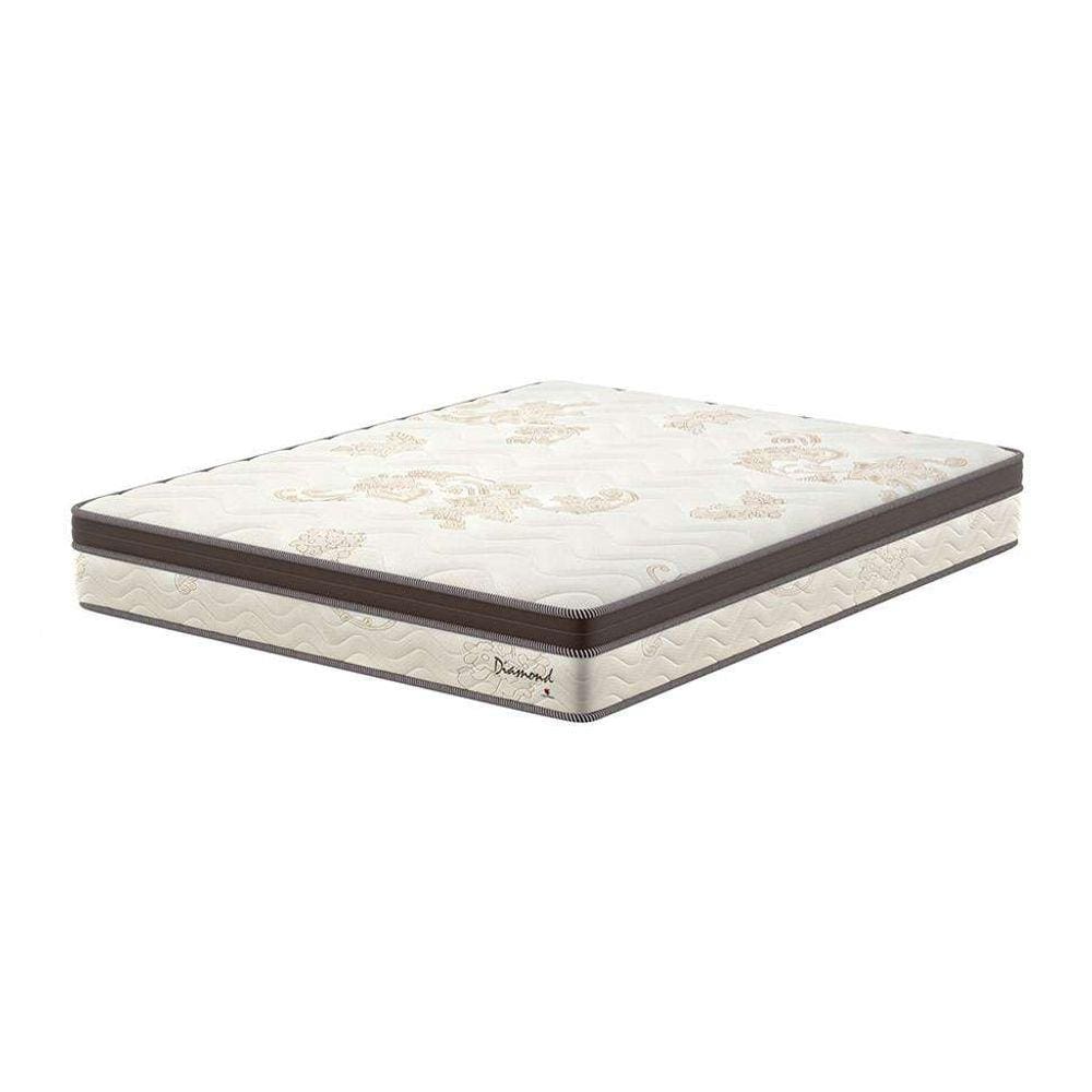 colchão king diamond euro molas ensacadas (26x193x203) bege e marrom
