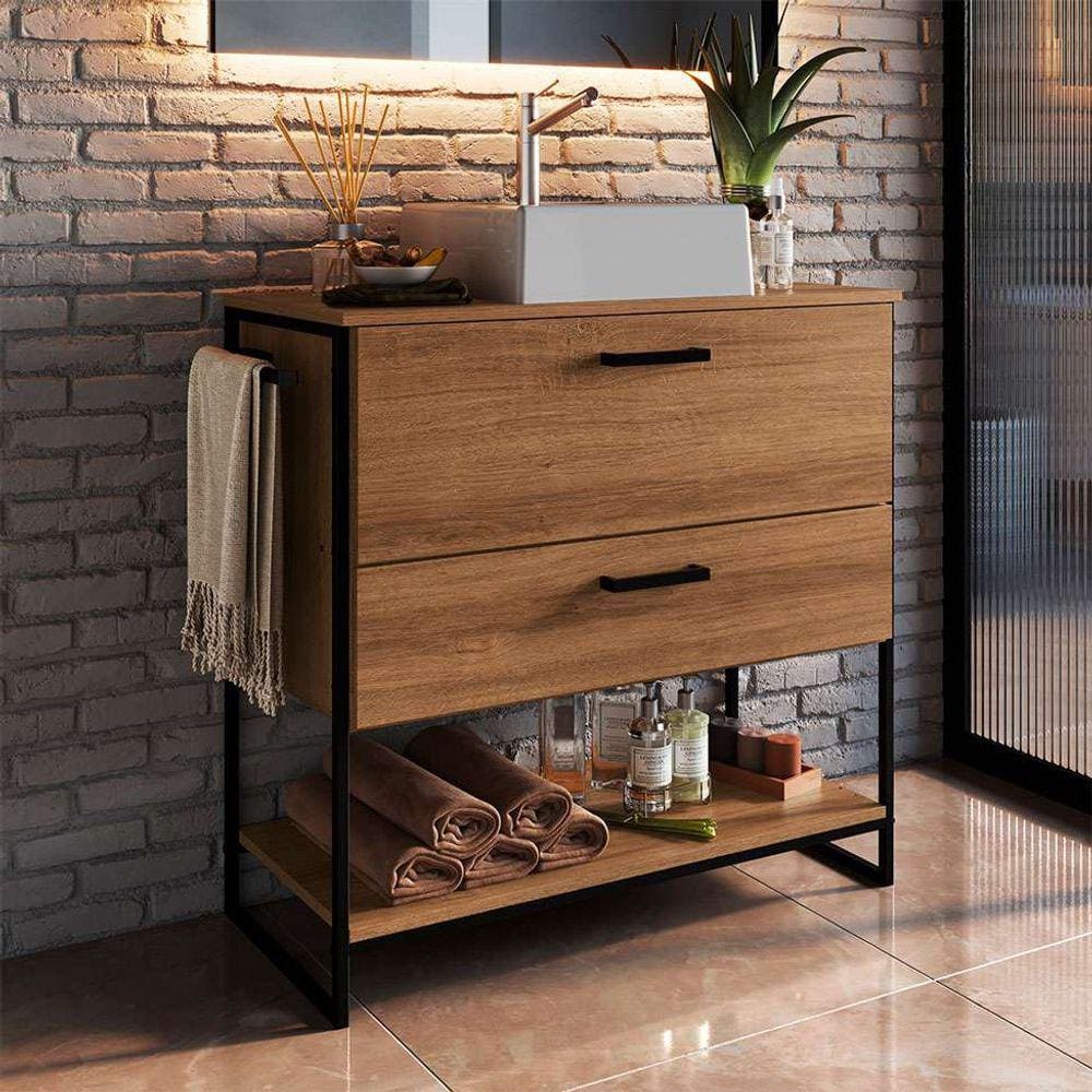 gabinete de banheiro paricel 1 pt 1 gv e preto