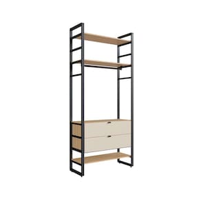guarda-roupa closet modulado industrial philly 2 gv cedro e off white 101 cm