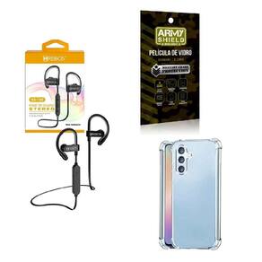 Kit Capinha Samsung A34 + Fone De Ouvido Hs188 + Película 3D