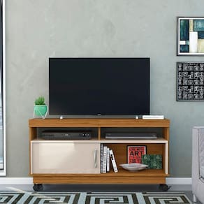 Estante Artur para TV de até 50 polegadas - NATURALE / OFF WHITE - Madetec