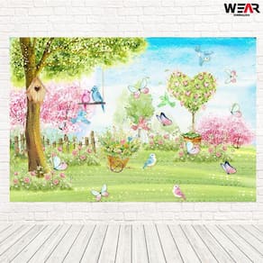 Painel Retangular 3D Sublimado Jardim 2,0x1,5 FRT-2082